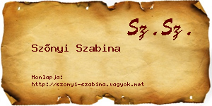 Szőnyi Szabina névjegykártya