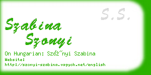szabina szonyi business card